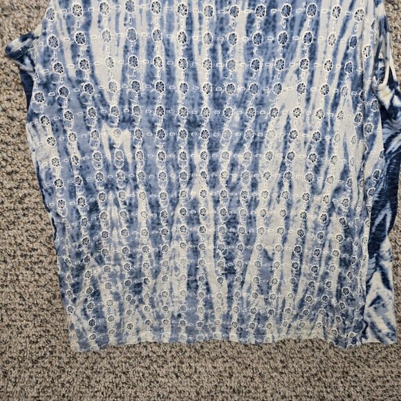 Lucky Brand Top Womens Small Blue Sleeveless Scoop Neck Tank Boho Embroidered - Picture 5 of 7